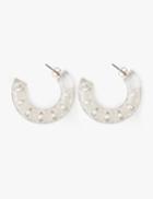 Pixie Market Clear Pearl Chunky Hoops