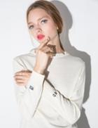 Pixie Market Yes Or No Embroidered Word Sweater