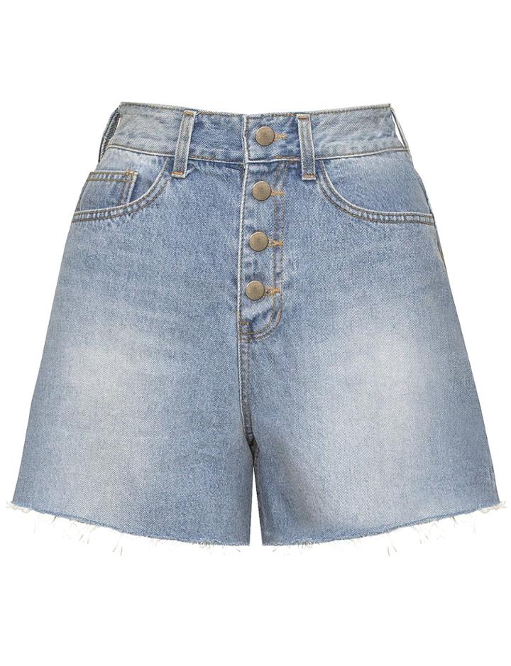 Pixie Market Multi Button Denim Shorts