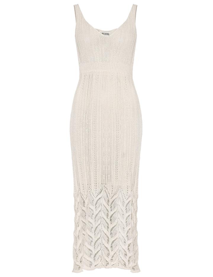 Pixie Market Ivory Knit Crochet Dress