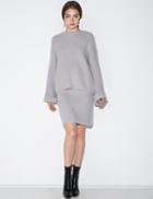 Pixie Market Cozy Grey Sweater Dress Two Piece Set