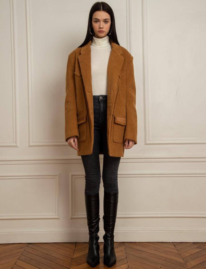 Pixie Market Corduroy Western Blazer