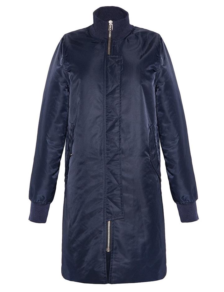 Pixie Market Navy Long Bomber Jacket