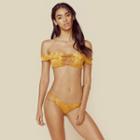 Blue Life Scrunched Up Off Shoulder Top Swimwear
