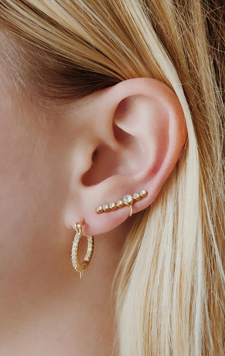 Planet Blue The Pave Curved Earring Set