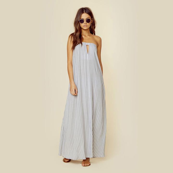 Indah Sail Printed Maxi Keyhole Dres