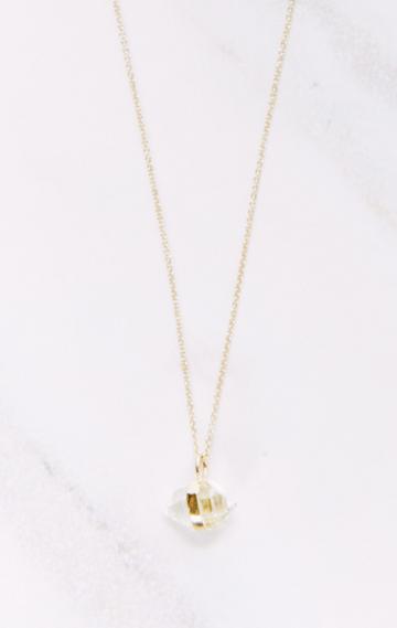 Planet Blue Herkimer Pendant Necklace