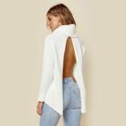 One Teaspoon Thick White Pure Roll Sweater Outerwear