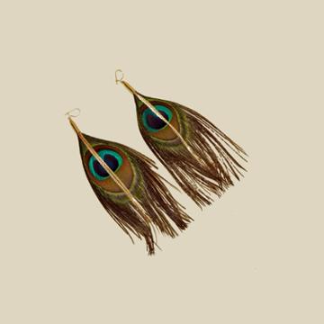 Serefina Peacock Feather Earring