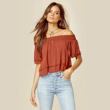 Blue Life Show Off Shoulder Top