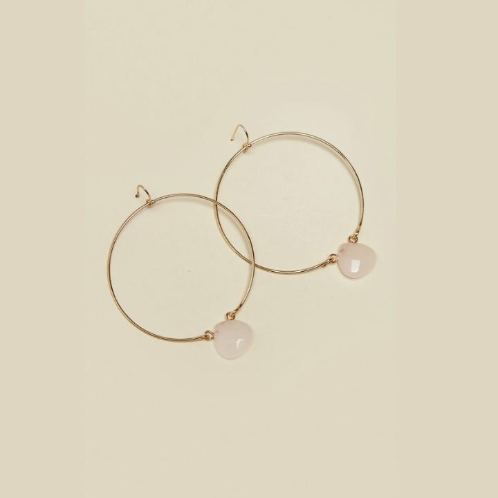 Ettika Single Stone Hoop Earrings