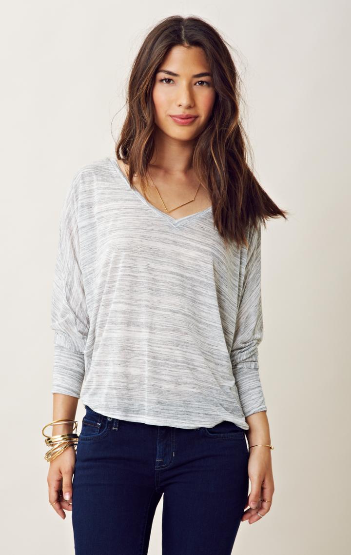 Blue Life V Neck Cocoon Top