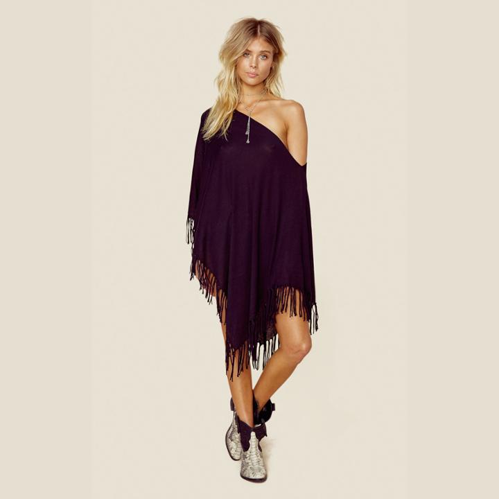 Minnie Rose Cotton Fringe Ruana