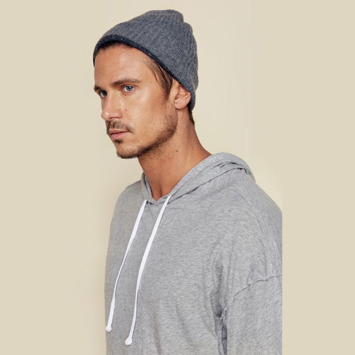 Autumn Cashmere 2 Color Stitch Reversible Beanie Mens
