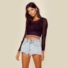 Twin Advance Net Knit Crop Tops