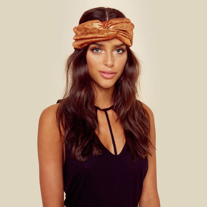 Im With The Band Diamond & Rust Velvet Turban