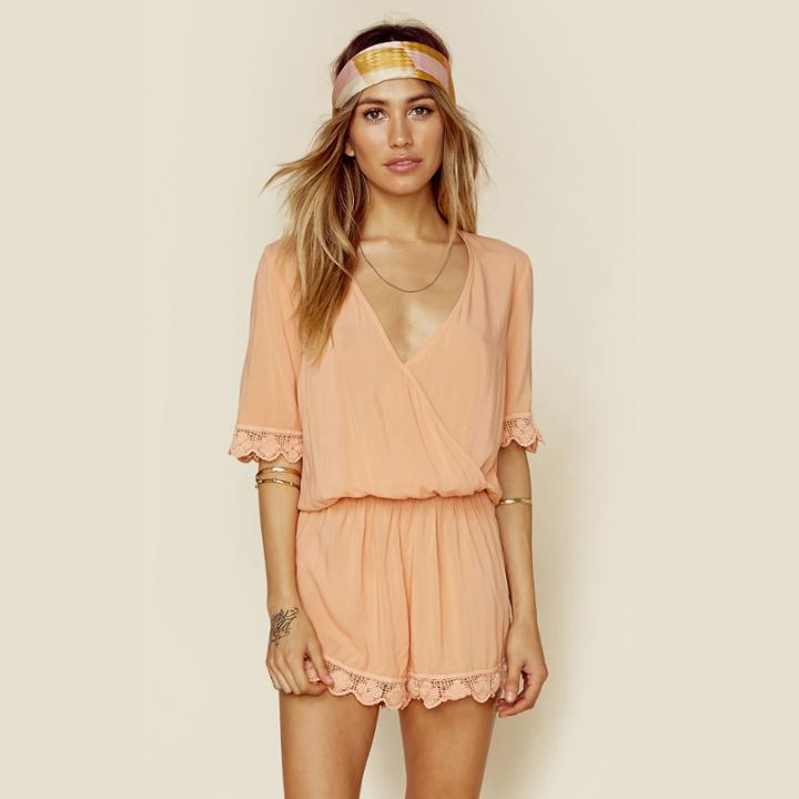 Blue Life 3/4 Sleeve Boho Romper Dresses