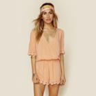 Blue Life 3/4 Sleeve Boho Romper Dresses