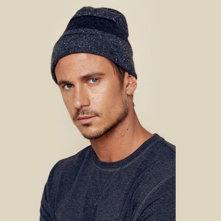 Autumn Cashmere Reversible Stripe Beanie Mens