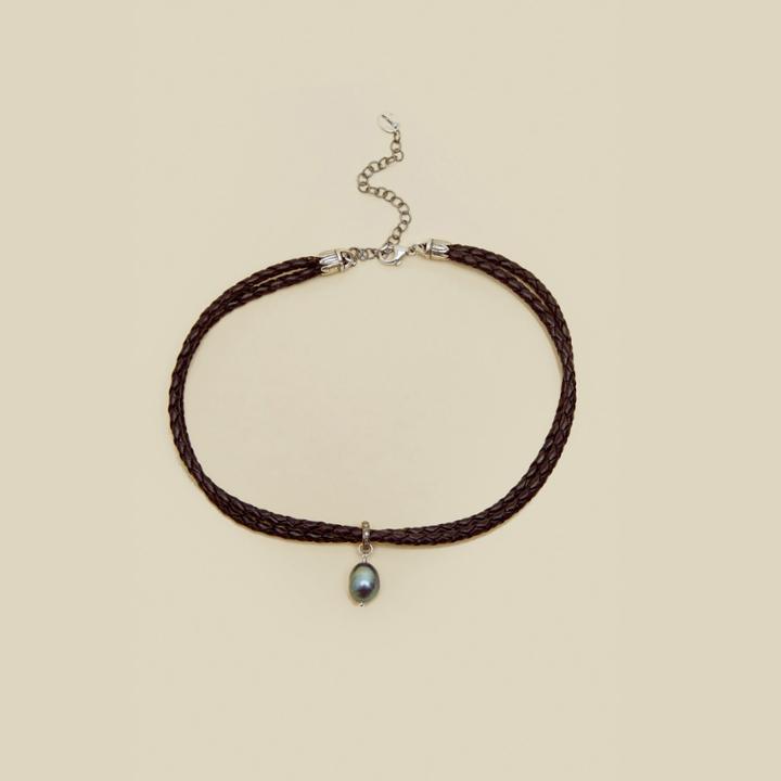 Chan Luu Inc Diamond And Pearl Black  Necklace