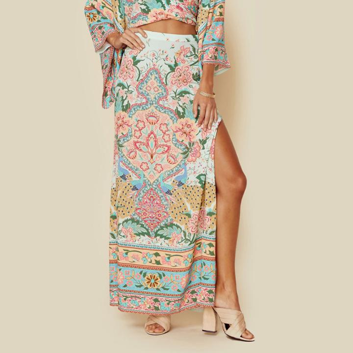 Spell Lotus Maxi Split Skirt Bottoms