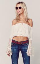 Planet Blue Peasant Girl Off The Shoulder Top