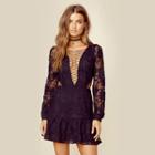 For Love And Lemons Jolene Lace-up Dress