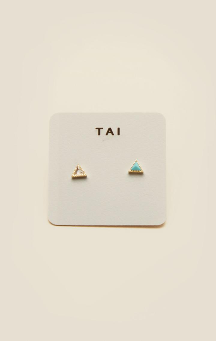 Tai Jewelry Tiny Triangle Stud Earrings