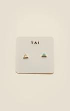 Tai Jewelry Tiny Triangle Stud Earrings