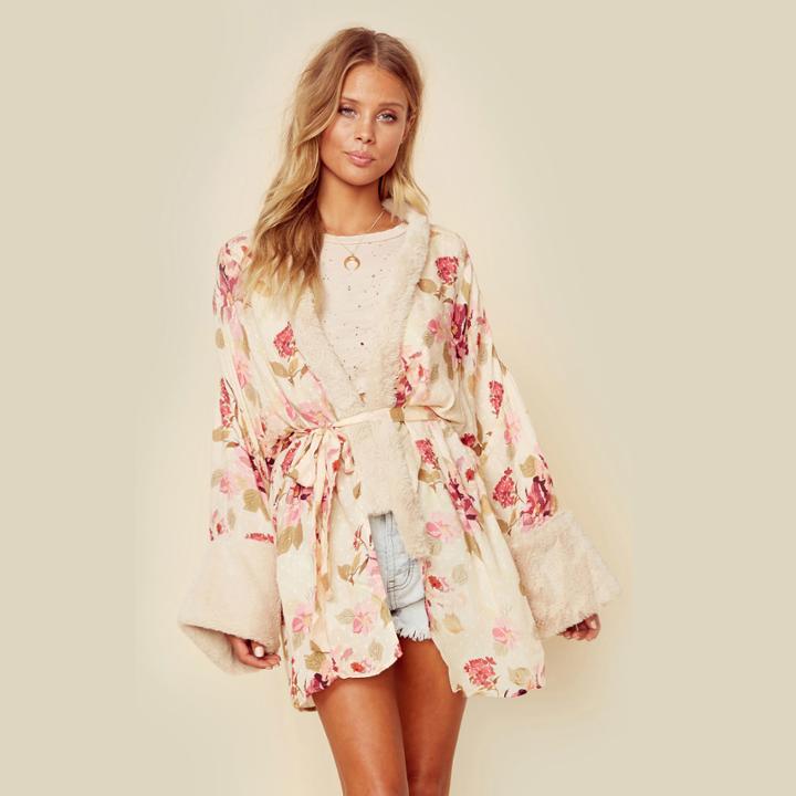 Rahi Cali Wisteria Sunday Rose Robe Outerwear