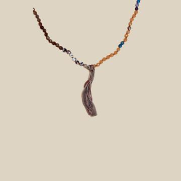 Chan Luu Inc Fire Agate Tassel Necklace