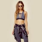 Blue Life Fit Laced Up Tuxedo Top