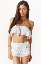 Planet Blue Super Mini Ruffle Top