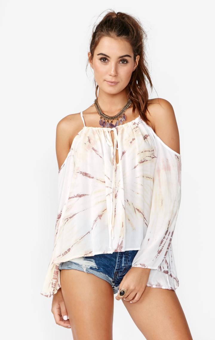 Blue Life Open Shoulder Halter Top
