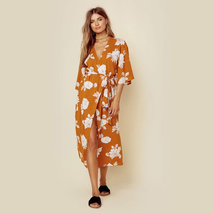 Rue Stiic Sunset Kimono Maxi Dress