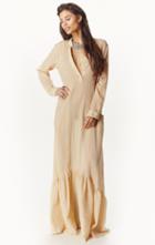 Ale By Alessandra Avant Garde Maxi Shirred Dress