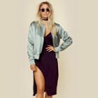 Map Outerwear Silk Bomber Jacket