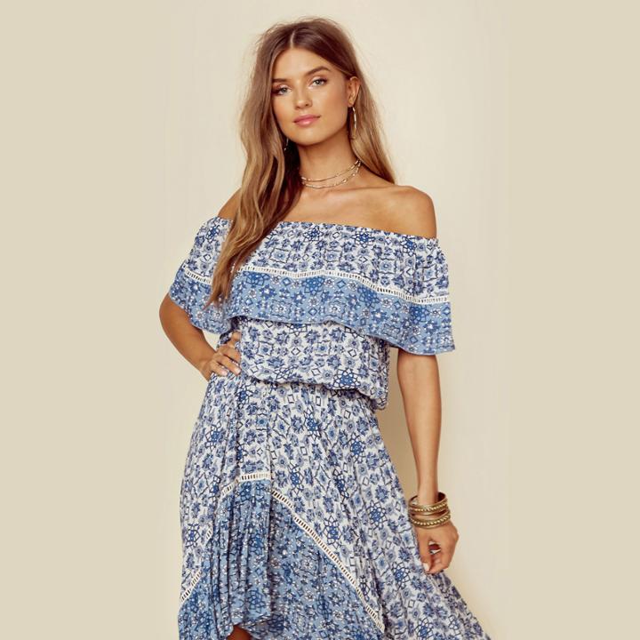 Miss June Saloon Ruffle Tube Top