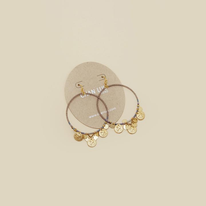 Chan Luu Inc Mix Coin Hoop Earrings Accessories