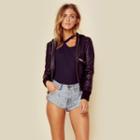 Doma Leather Hooded Bomber Outerwear