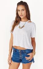 Planet Blue Cut Out Crop Tee