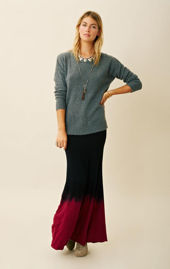 Blue Life Bias Maxi Skirt