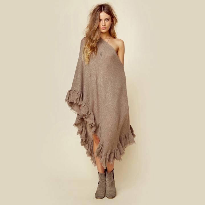 Minnie Rose Cashmere Romantic Ruffle Ruana
