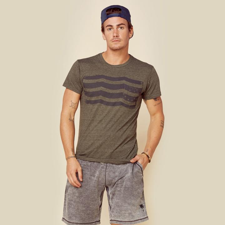 Sol Angeles Army Waves Pocket Tee Mens