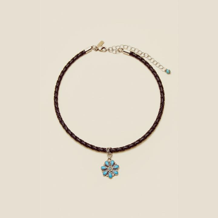 Natalie B Planet Blue Exclusive Desert Bloom Leather Choker