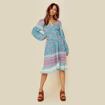 Blue Boheme Jasmine Wrap Dress/duster Dresses