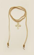 Planet Blue Cross Lariat On Leather