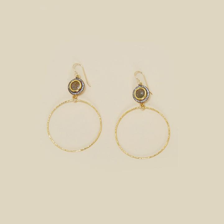 Joy Dravecky White Topaz Pave Bezel Earring Accessories