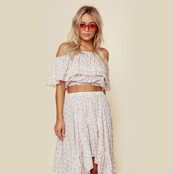 Miss June Lovely Printed Crop Top