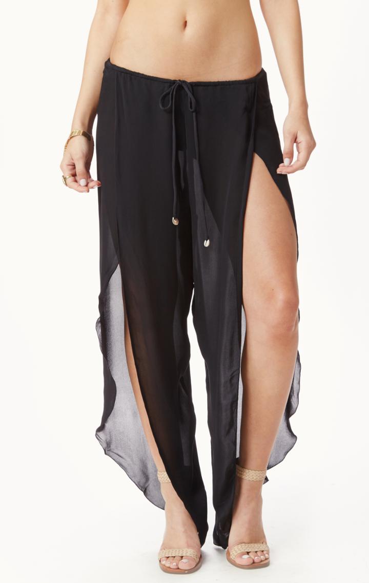 Planet Blue Petal Split Silk Pant